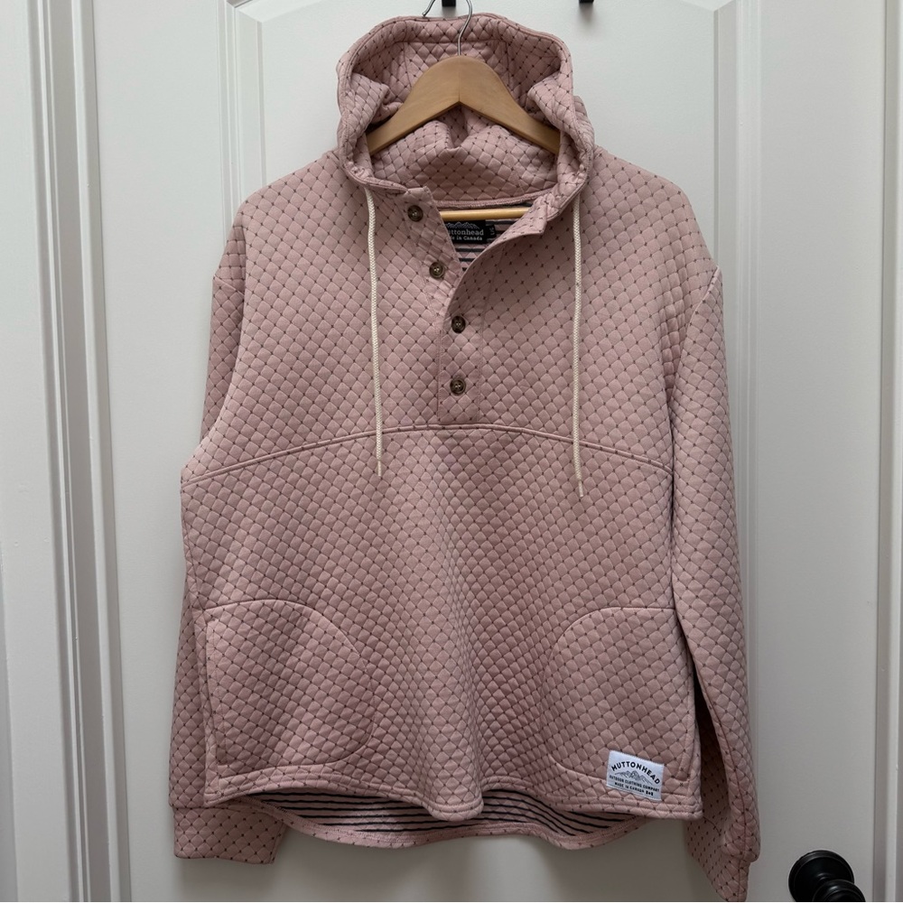 Muttonhead Cross Stitch Quilt Camping Hoodie Size L - Picture 10 of 10